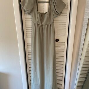 Show Me Your MuMu Puff Sleeve Maxi Dress in Light Green